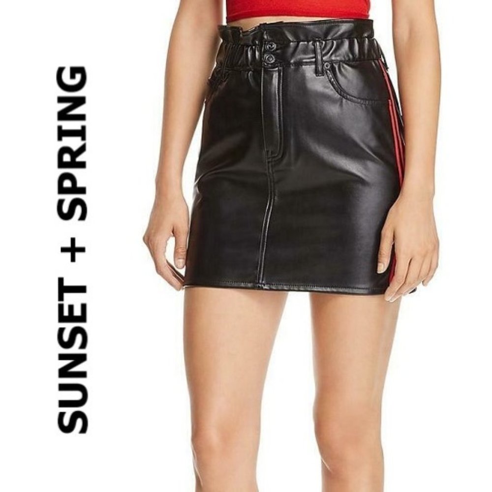 NWT SUNSET + SPRING Vegan Leather Mini Skirt